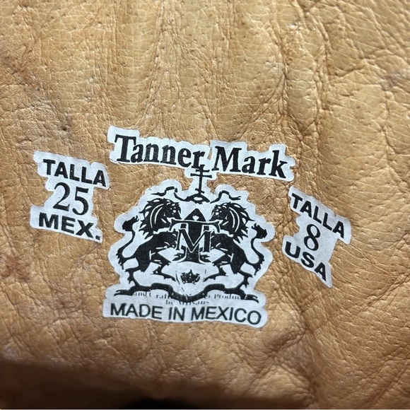 Tanner Mark Women’s Cowboy Boots Fleur-De-Lis Embroidered Crackle Sz 8 Made USA - Picture 10 of 10